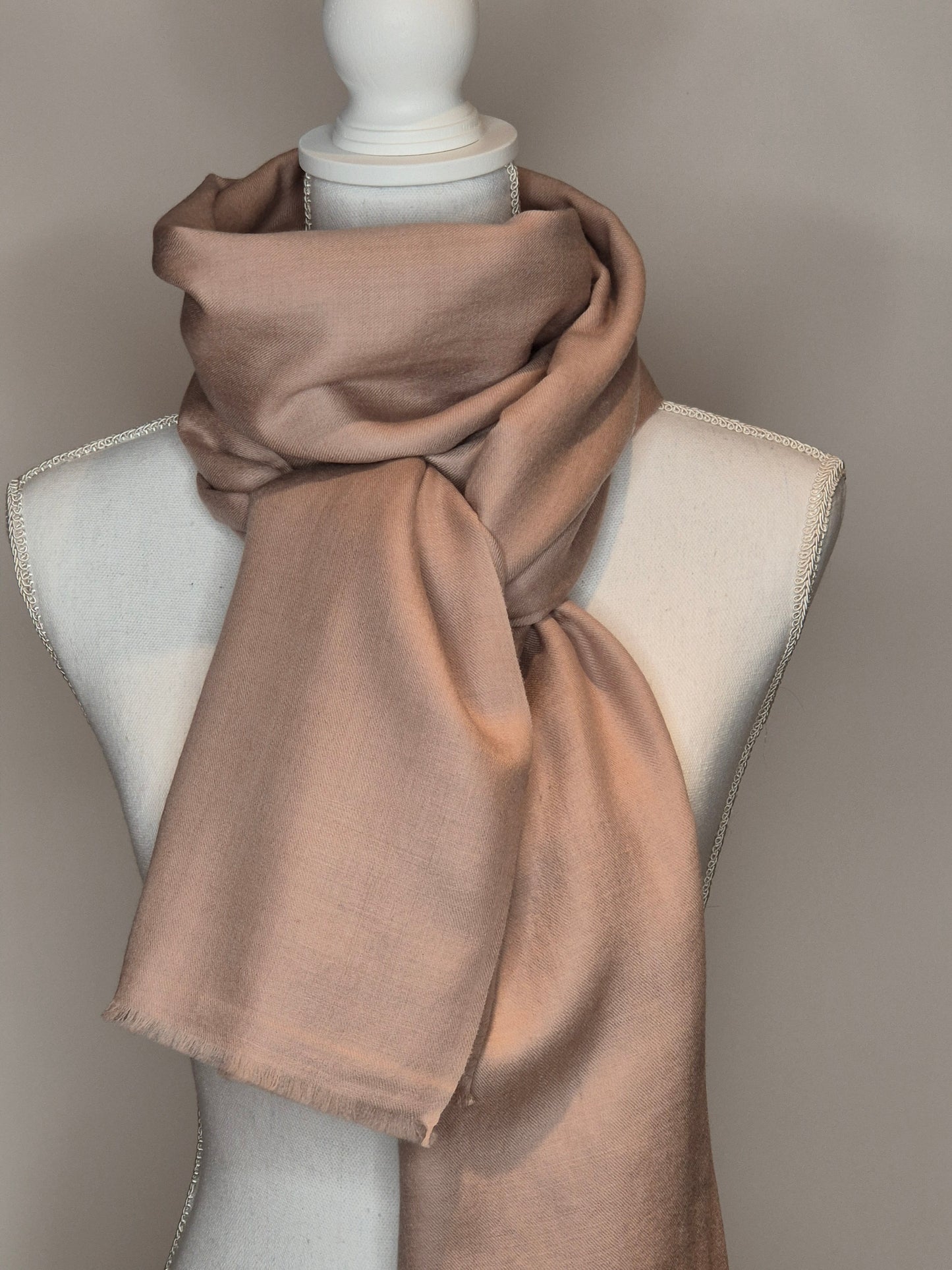 Kashmirschal Taupe Pink L