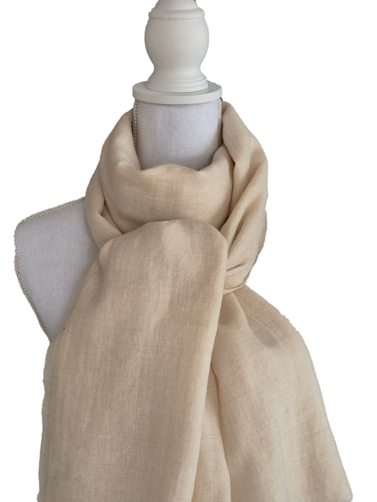 Kashmirschal Natural White M