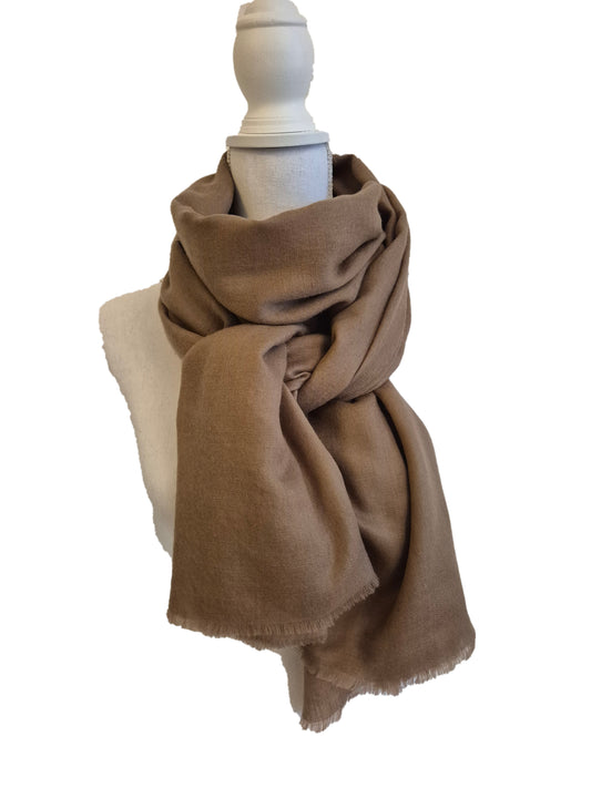 Kashmirschal Taupe Brown M