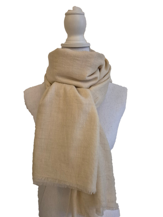 Kashmirschal Natural White L